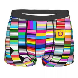 Calzoncillos Boxer para hombre, pantalones cortos, bragas, bandera del orgullo, Collage, ropa interior de cintura media, LGBT, Gay, lesbiana, Pansexual, Asexual