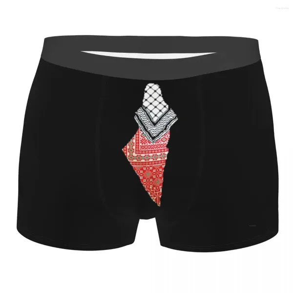 Calzoncillos Boxer para hombre, calzoncillos cortos, bragas, ropa interior suave palestina, bandera palestina, árabe, novedad, S-XXL