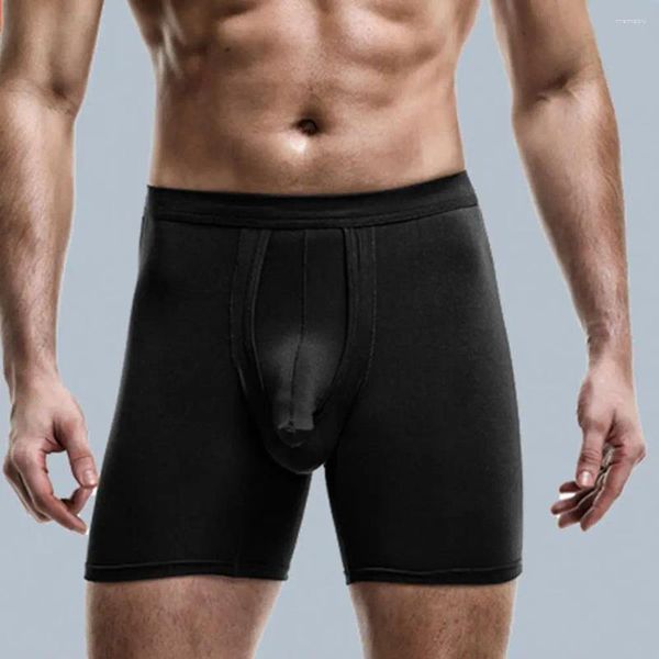 Calzoncillos Boxer para hombre, ropa interior suave, transpirable, con bolsa convexa en U, antiséptico, antiséptico, elegante