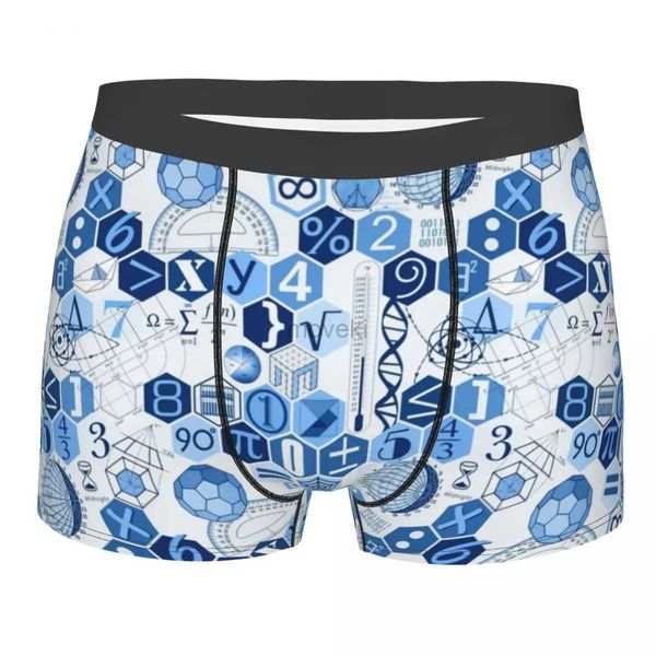Caleçons pour hommes Boxer Shorts culottes Science mathématiques en couleur Indigo sous-vêtements respirants Homme chaud S-XXL caleçons 24319