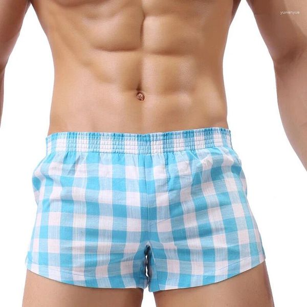 Men de sous-pants Men Boxer Shorts sous-vêtements lâches en vrac, pantalons de vêtements de nuit en vrac imprimés dot sexy