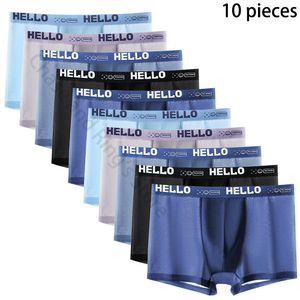 Sous-vêtements hommes boxeurs sous-vêtements masculins antibactériens en soie glacée shorts de haute qualité respirant élastique culotte masculine grande taille 5XL 230823