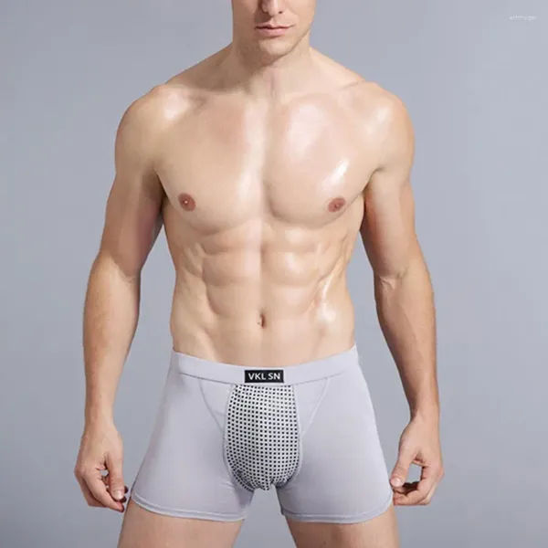 Calzoncillos Boxers para hombre, ropa interior fisiológica magnética convexa con absorción de sudor, masaje de talla grande, ropa interior