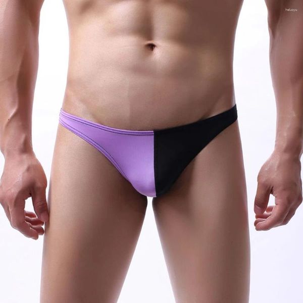 Calzoncillos hombres transpirable tanga realzar el pene bolsa grande bragas delgadas calzoncillos t-back sexy ropa interior escroto bulto