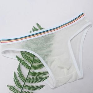 Men de sous-pants Men Brief sexy Low Rise Mesh sous-vêtements respirant Voir à travers la glace Gays Gays Lingerie Ultra-Thin Bikini Thongs Man