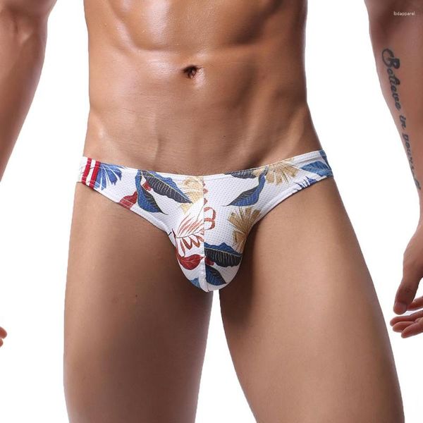 Calzoncillos calzoncillos para Hombre, suspensorio Sexy de malla transpirable, Cuecas con cordón para Hombre, bragas deslizantes, Ropa Interior para Hombre, tangas