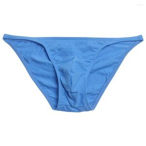 Slip hommes slips Sexy doux solide Bikini poche bombée string sous-vêtement taille basse culotte pour homme sans couture respirant mince