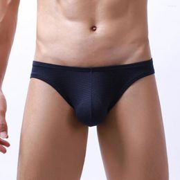 Sous-vêtements hommes slips épaissi glace soie string Jockstrap Bikini troncs élasticité douce Lingerie solide court taille basse sous-vêtements