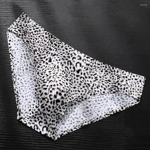 Onderbroek mannen uitpuilend verbeteren ondergoed stijlvolle heren 3D bolle luipaard zebra print laagbouw ijs zijden slijsten met voor comfort