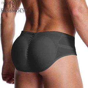 Sous-vêtements hommes bout à bout Shapewear Shaper Boxer rembourré améliorant les sous-vêtements coussin amovible rehausseur de hanche culotte de contrôle YQ240214