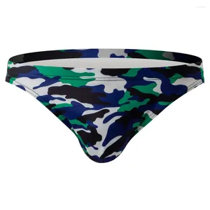 Sous-vêtements hommes slips de camouflage sous-vêtements imprimés sport taille moyenne culotte sexy shorts U poche convexe élastique