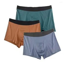 Sous-vêtements hommes coton Boxer Bugle poche sous-vêtements ample brève élasticité culotte Ultra-doux léger Lingerie maillots de bain unis