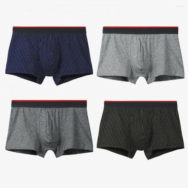 Calzoncillos Hombres Ropa interior de algodón Boxer que absorbe la humedad para un cómodo tiro medio con cintura en contraste Niños