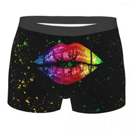 Unterhosen Männer Weibliche Lippen Regenbogen Unterwäsche LGBT Bisexuell Lesben Queer Asexuelle Boxer Briefs Shorts Höschen Homme Weiche S-XXL