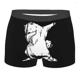Men de sous-pants Men Funny Dabbing Samoyed Dog Underwear Sexy Sexy Boxer Shorts Homme Mid Waist