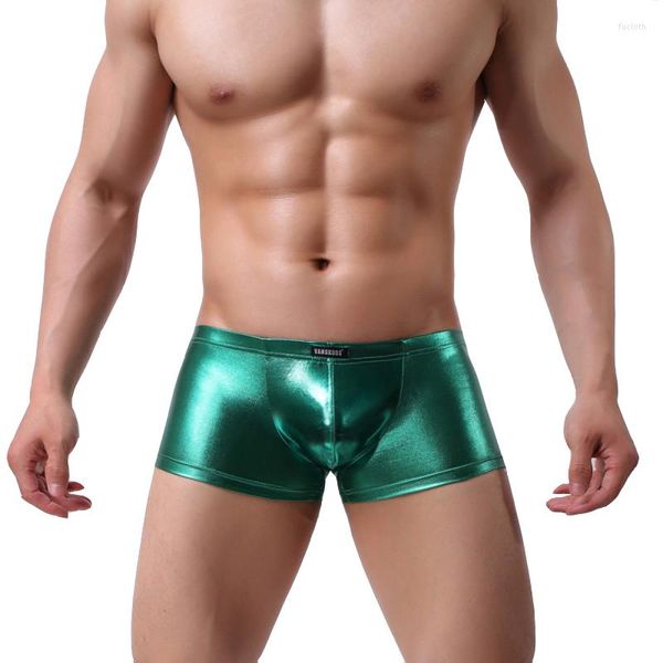 Calzoncillos Hombre Gay Boxershorts Calzoncillos Hombreimitación Cuero Ropa Interior Masculina Cueca B Brillante