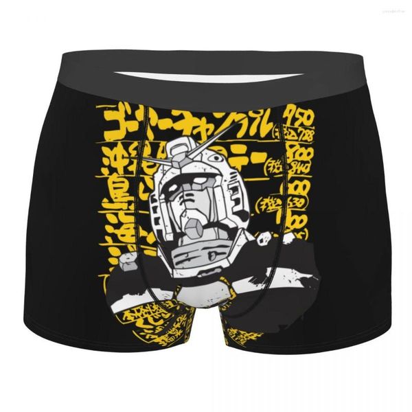 Sous-vêtements hommes Gundam Love ajusté Anime sous-vêtements Robot japonais Mecha mode Boxer Shorts culotte mâle doux