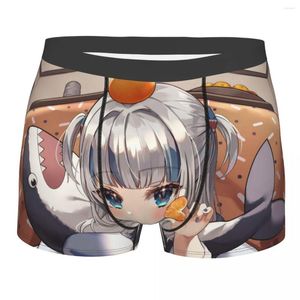 Onderbroek mannen hololive gawr gura eet fruit ondergoed ondergoed schattige anime meisjes grappige bokser shorts shorts slipje mannelijke midden taille s-xxl