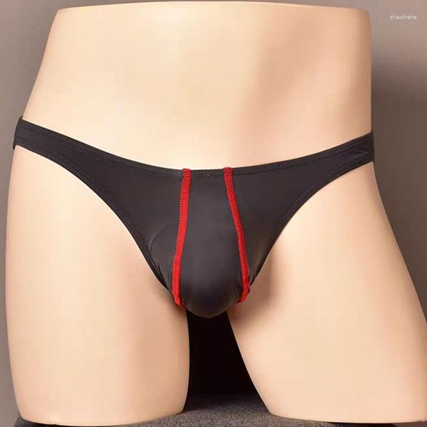 Sous-vêtements hommes glace soie Invisible Sexy slips mâle solide Bugle améliorant culotte taille basse poche convexe sous-vêtements Jockstrap Sissy