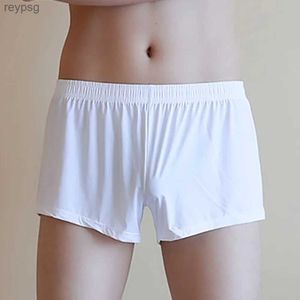 Onderbroek Mannen Ijs Zijde Ondergoed Boxer Ademend Effen Kleur Ultra Dunne Transparante Sneldrogend Sexy Boxers Bottom Shorts Broek YQ240214