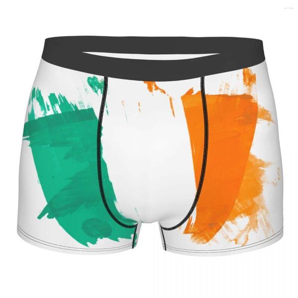 Calzoncillos Hombres Irlanda Bandera Ropa Interior Humor Boxer Shorts Bragas Masculino Suave S-XXL