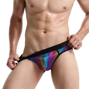 Men de sous-pants Men Jockstrap Sexe sous-vêtements transparent Voir à travers les shorts à lèvres Imprimé G-string string Ropa Interior Hombre Gay