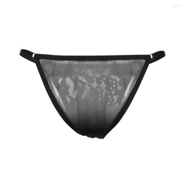 Sous-vêtements hommes Lingerie réglable string dentelle culotte Gay Sissy Crossdress sous-vêtements de nuit 2531