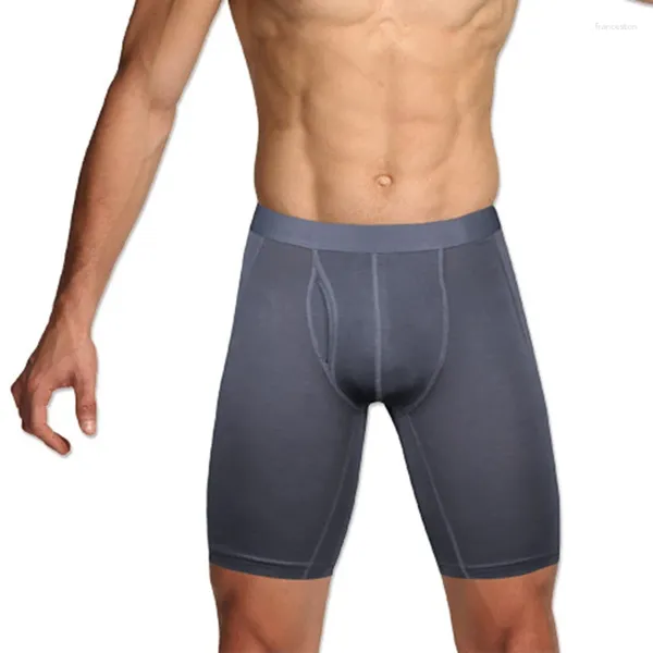 Men de sous-pants hommes long boxer short sous-vêtements coton homme pour mâle ouvert u poche