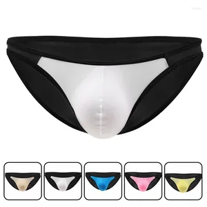 Sous-vêtements hommes taille basse glace soie sexy mini bikini slips culotte transparente doux confortable gay slip sous-vêtements Jockstrap