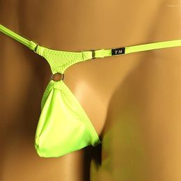 Sous-vêtements Hommes Taille Basse Bikini Bugle Pouch String Lingerie G-string T Culottes Slips Bikinis Knickers 2024 Mâle