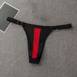 Onderbroek mannen mesh bulge zakje g-string string bikini ondergoed ondergoed lage t-back tanga heren hoepel eenvoudige sexy t-pants slipje