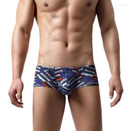 Onderbroek Mannen Mini Boxershorts Sexy Grote Penis Pouch Ondergoed Cartoon Gedrukt Slipje Calzoncillos Ademende Mannelijke Boxershorts