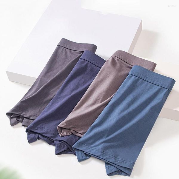 Calzoncillos para hombre, Boxers modales, bolsa en U, bañadores suaves, ropa interior cómoda súper elástica, calzoncillos cortos sólidos, bragas informales para nadar