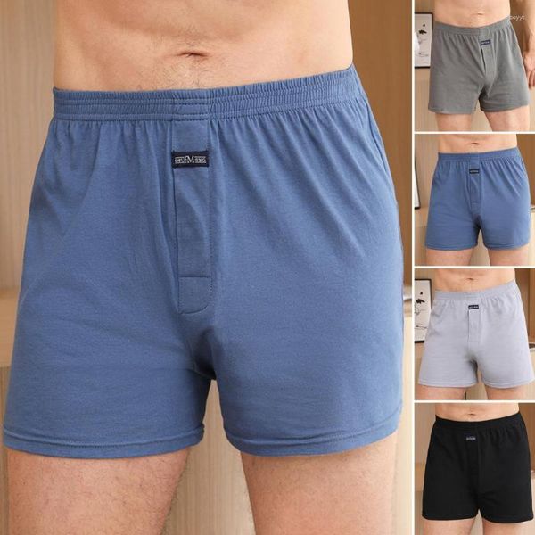 Calzoncillos para hombre, ropa interior antibolitas, corte 3D, absorbente de humedad, pantalones cortos de dormir de Color sólido