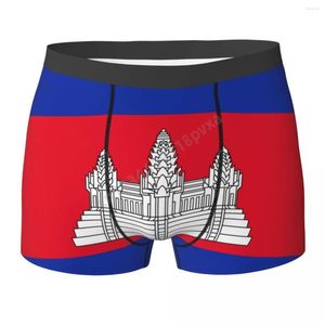 Caleçons Hommes Culottes Cambodge Drapeau Cambodgien Pays Boxer Shorts Polyester Pour Garçons Mâle Grande Taille