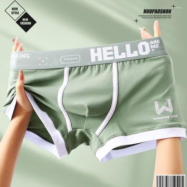 Calzoncillos para hombre, calzoncillos Boxer de algodón, ropa interior para hombre, Boxers transpirables en U convexos para hombre, Calzoncillos sexis de talla grande