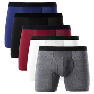 Caleçons Hommes Culottes Hommes Longue Jambe Boxer Coton Homme Sous-Vêtements Caleçon Boxer Respirant Shorts Taille Européenne M L XL 2XL 5 Pcs/lot 230327