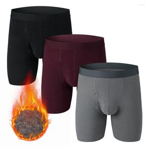 Sous-vêtements hommes culottes sous-vêtements thermiques U poche Boxer Shorts longues jambes confort slips respirant serré Legging