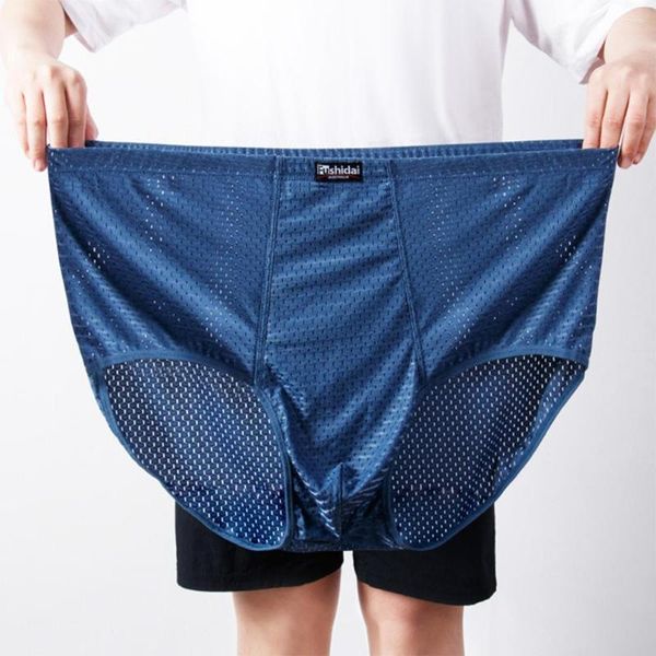 Sous-vêtements hommes Boxer uni slips classiques en maille respirant mâle grande taille grand confort sous-vêtements 3XL-7XL