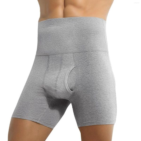 Calzoncillos para hombre, bóxer Sexy para montar, ropa interior, cintura alta, elasticidad, paquete de algodón puro, antibacteriano