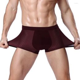 Caleçons Boxer pour hommes Slips de mode Shorts respirants pour hommes sous-vêtements maille U convexe Modal Super Stretch grande taille
