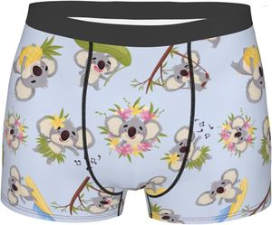 Sous-fonds Boxer Men's Boxer Hawaii Surfing Koala sous-vêtements Trunks Soft Breathable Stretchable largeur Wide With Bulge Pouch