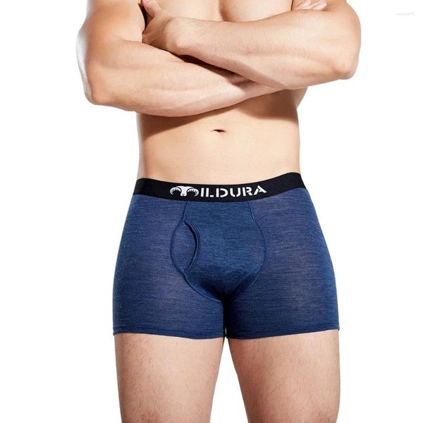 Calzoncillos Calzoncillos Boxer para Hombre Ropa Interior de Lana Merino Hombres Ligero Wol Transpirable Suave Cómodo