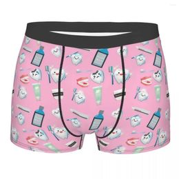 Onderbroeken Heren Boxershorts Shorts Slipje Tandtanden Patroon Roze Achtergrond Polyester Ondergoed Mannelijke humor