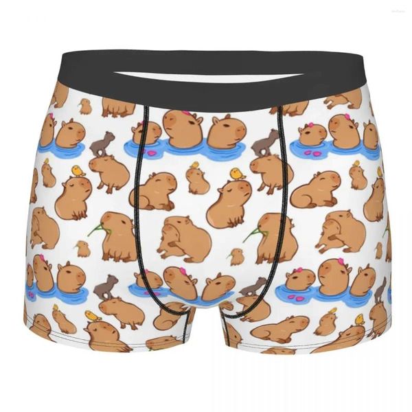 Caleçon Boxer Homme Slip Short Culotte Motif Capybara Sous-Vêtement Doux Mignon Animal Homme Humor