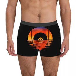 Caleçons Boxer pour hommes Slip vinyle LP disque de musique coucher de soleil 16 culottes sexy graphique vintage cool été portable