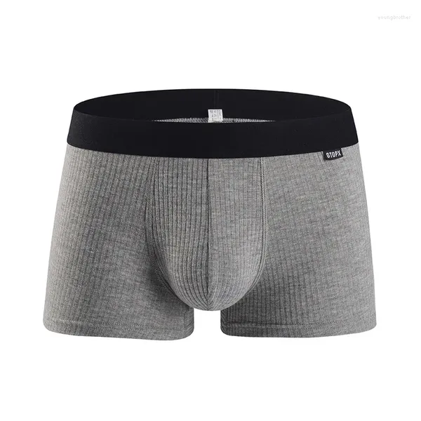 Caleçons Boxer pour hommes Collants filetés Knickers Sweat Wicking Sous-vêtements Mince Respirant Bulge Pouch Trunk Culotte Calzoncillo Hombre