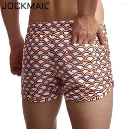 Sous-vêtements pour hommes Boxer sous-vêtements culottes sommeil salon pyjama shorts imprimé polyester hommes maison lâche