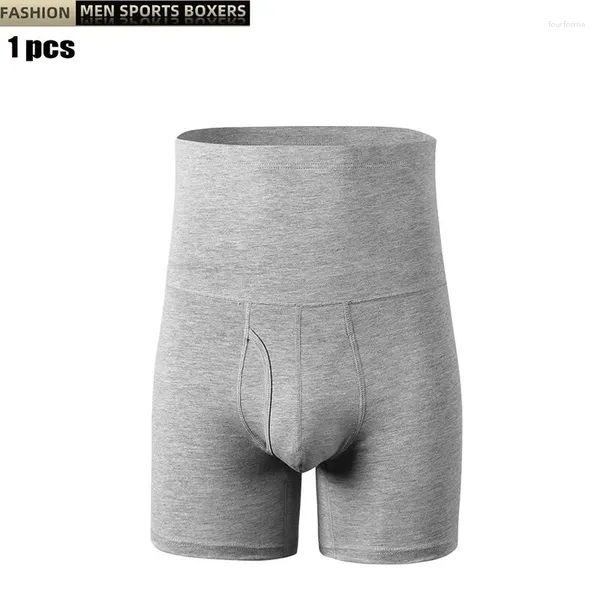 Calzoncillos Boxers para hombre, bragas de algodón para hombre, ropa interior transpirable alargada antivuelco con borde, ropa interior con movimiento de cintura alta