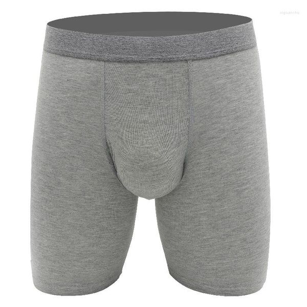 Calzoncillos Boxers para Hombre, pantalones cortos, Ropa Interior Modal, Cueca, bragas sólidas, transpirable, bolsa convexa en U, Ropa Interior de pierna larga para Hombre